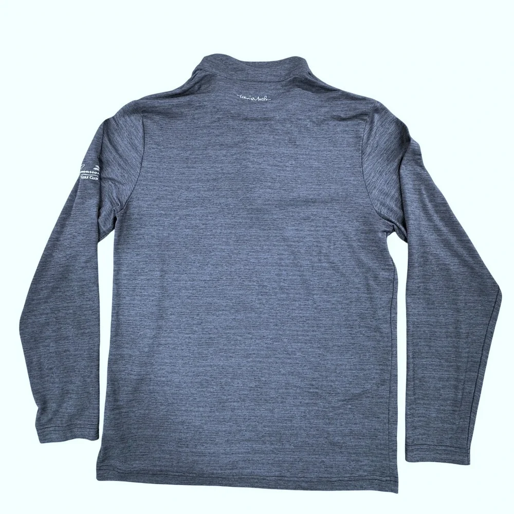 TravisMathew Mens Navy Heather Cimarron Golf Club Quarter Zip Pullover Medium